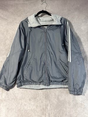Classic Brand Gray Reversible Jacket With Hood Unisex