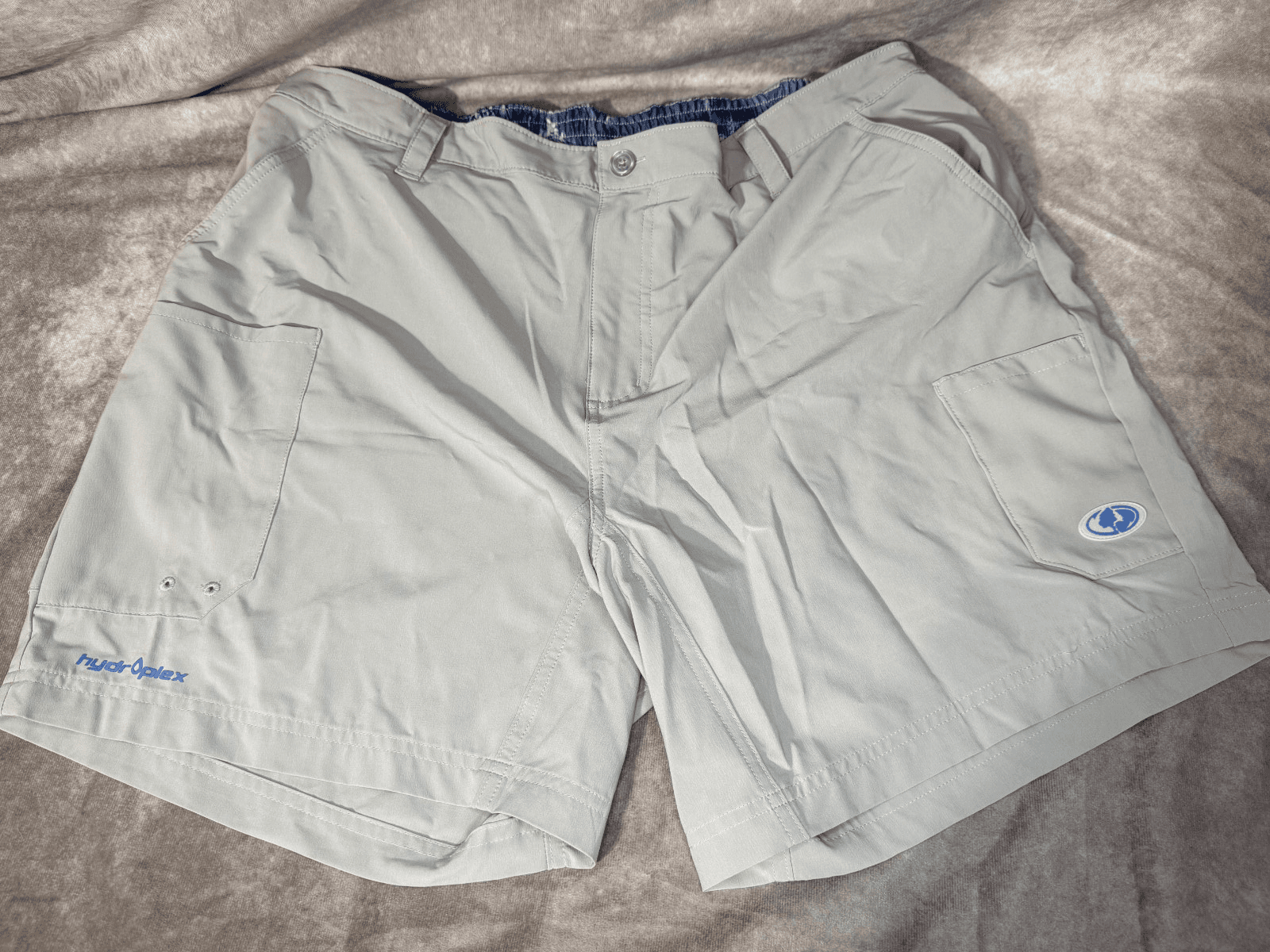 Mossy Oak Hydroplex Men’s Athletic Fishing Shorts Size XL Slate Outdoor Summer