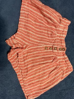 Indigo Rein Red & White Striped Shorts Button Up Women’s Size Small