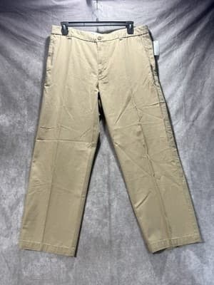 NWT IZOD Saltwater Chino Pants Khaki Straight Leg Metrix Fit 36x29 MSRP $58