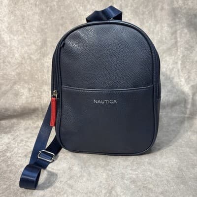NAUTICA Brand ~ Navy Faux Leather ~ Backpack /Purse