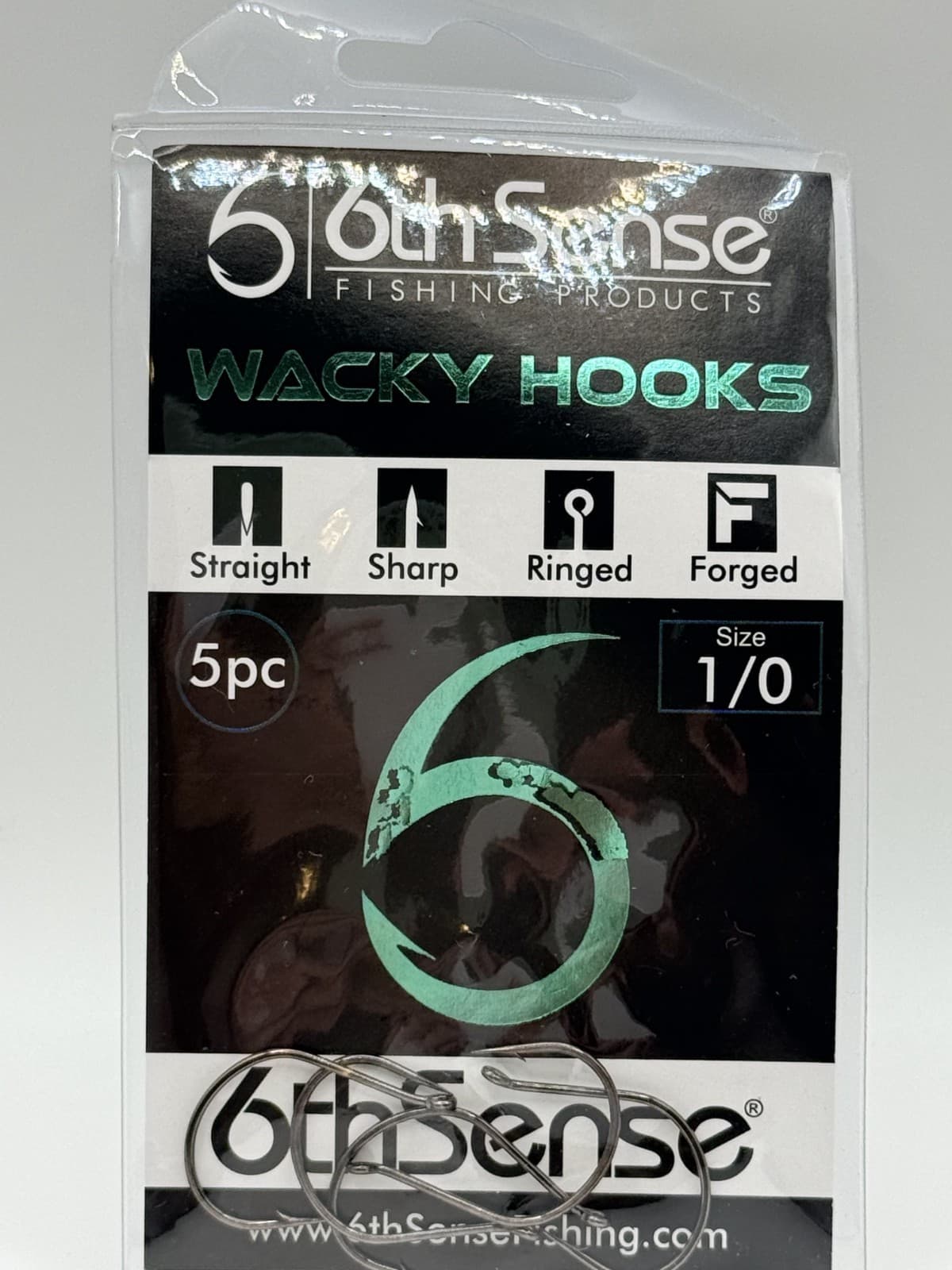 6th sense wacky rig hooks size 1/0 bass hook 5 per pack senkos worms