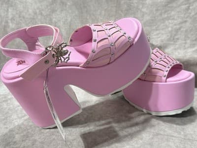 NWT Pink Demonia Platform Chunky Heels