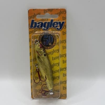 Bagley Mighty Minnow Tailspin Lure | Vintage | Gold | Red Trebles