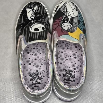 Nightmare Before Christmas Jack And Sally Slip On Shoes Size 10