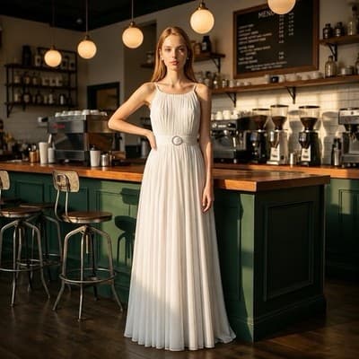 Alexa B Nights White Glitter Long Evening Gown Women’s Size 6