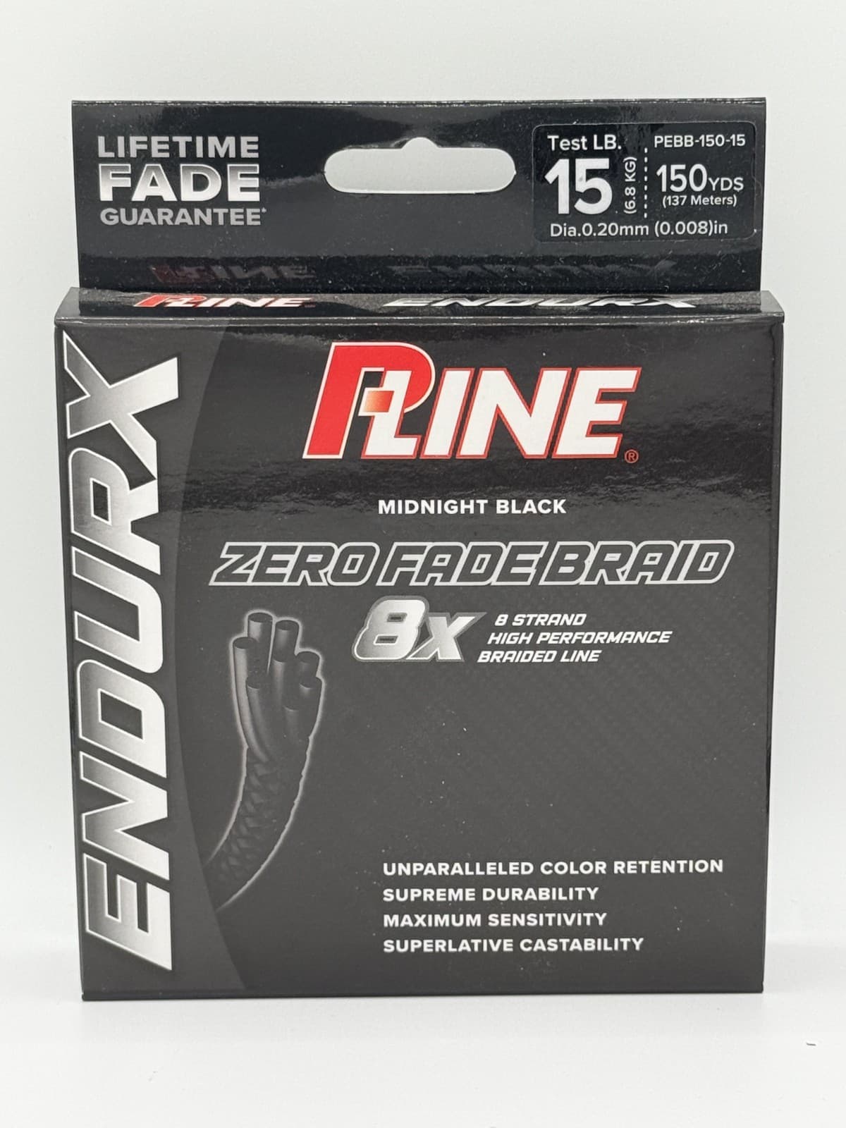 P-Line Endurx No Fade Braid 15lb 150yrd Midnight Black