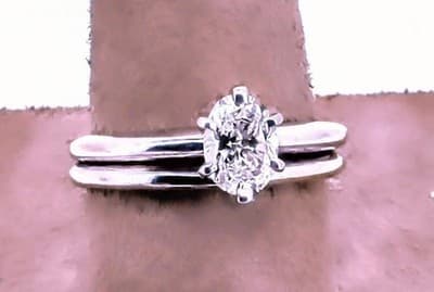 Lady's Diamond Engagement Ring .50 CT. 18K White Gold 5.1g (GJE003765)