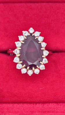 Almandine Garnet Lady's Stone Ring 14K Yellow Gold 5.43g (GJE003753)