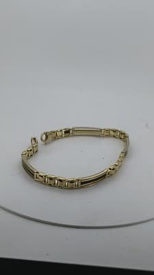 Onyx Gold-Stone Bracelet 14K Yellow Gold 13.23g (GJE003758)