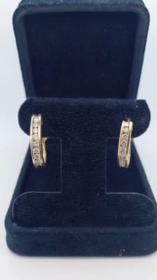 Gold-Diamond Earrings 36 Diamonds 2.16 Carat T.W. 14K Yellow Gold 5. (GJE003754)