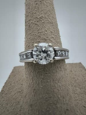 Lady's Diamond Engagement Ring 11 Diamonds 1.25 Carat T.W. 14K White (GJE003770)