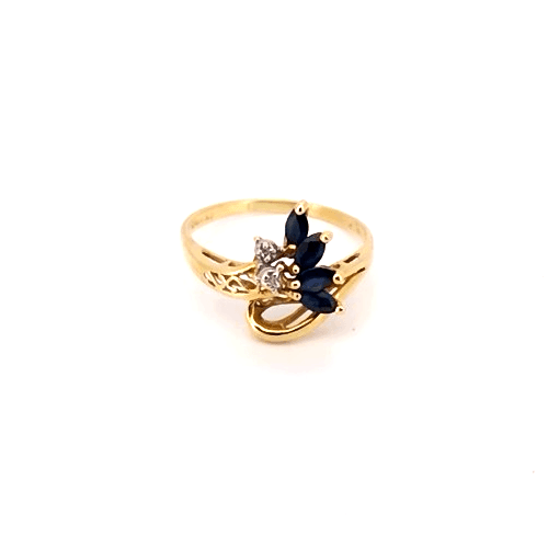 Sapphire Lady's Stone & Diamond Ring 2 Diamonds .06 Carat T. (GJE003350)