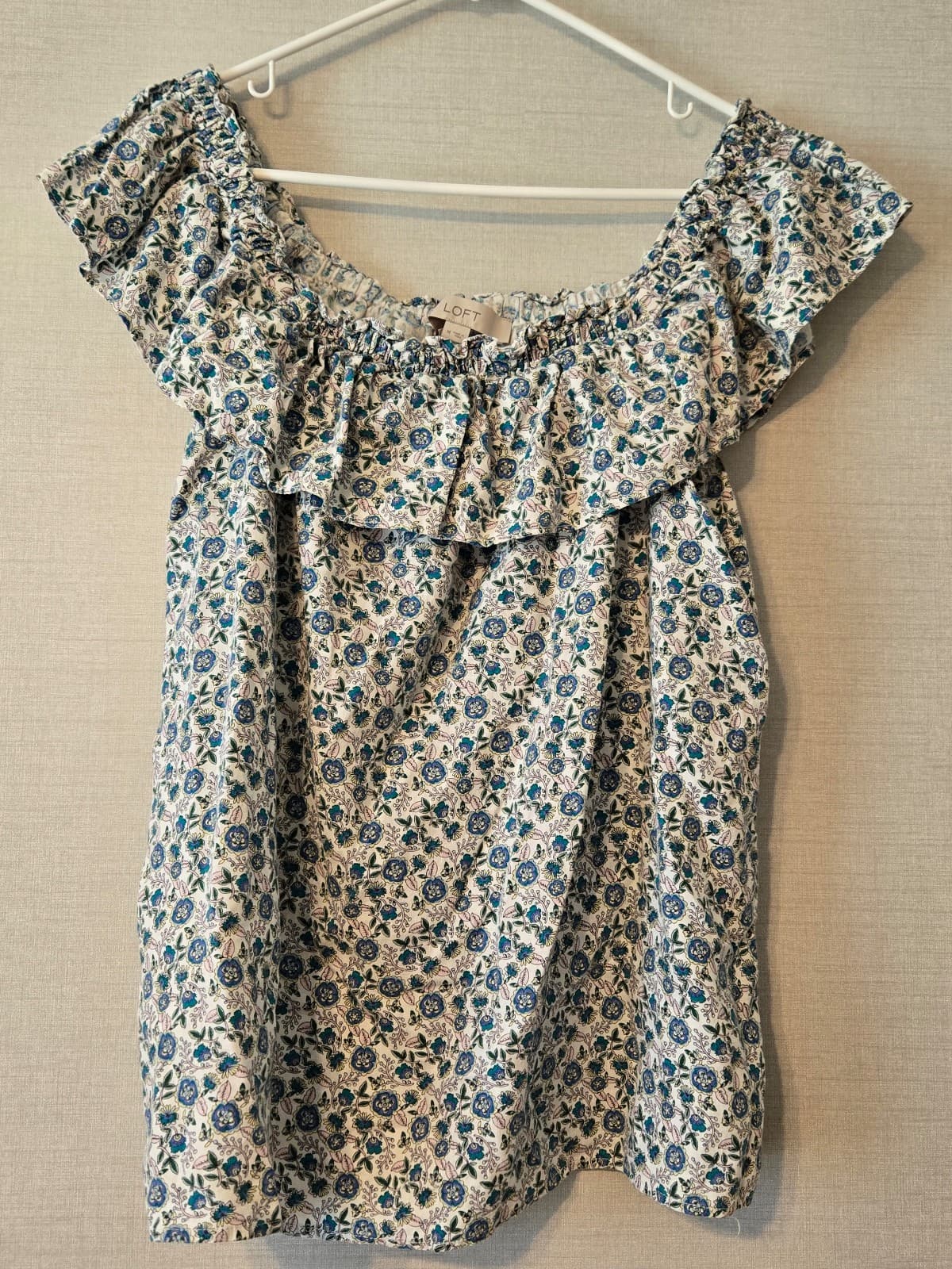 LOFT Women's Floral Off-Shoulder Blouse Size M, Item #1026