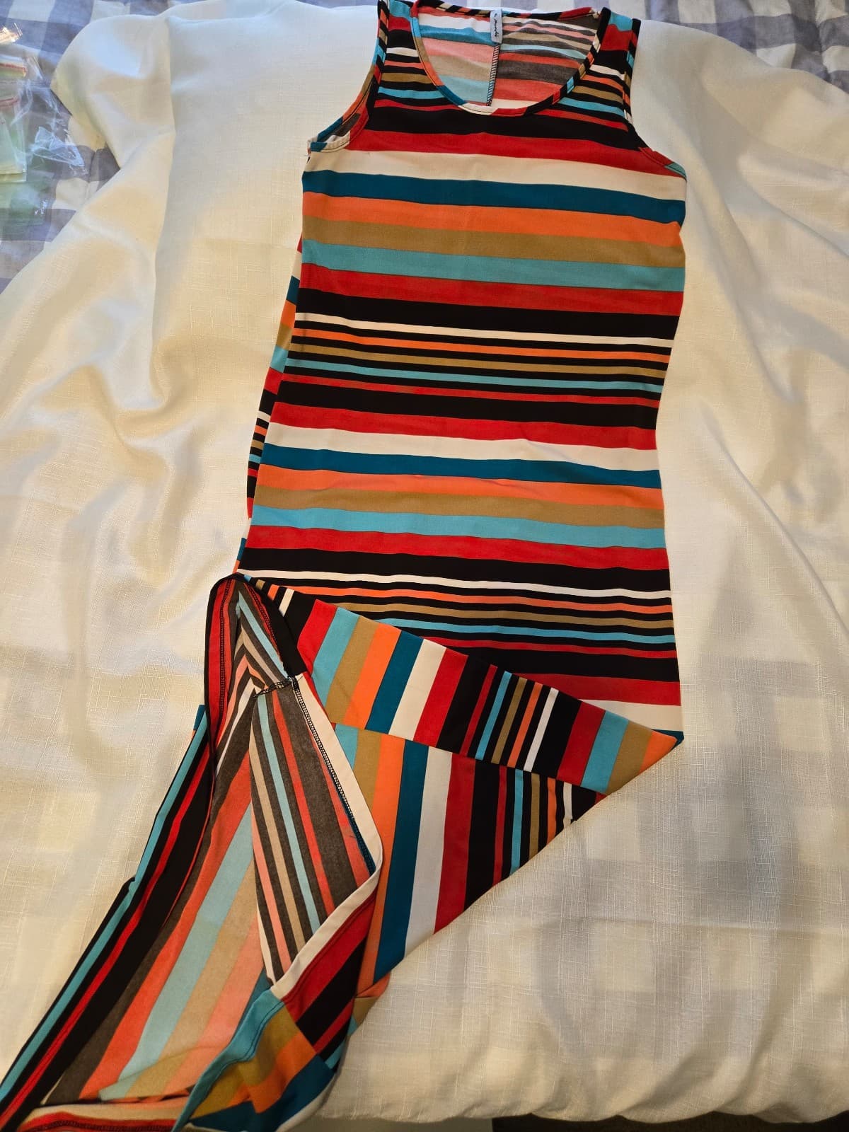 Mi Manchi Multicolor Striped Sleeveless Dress Size M, Item #1029