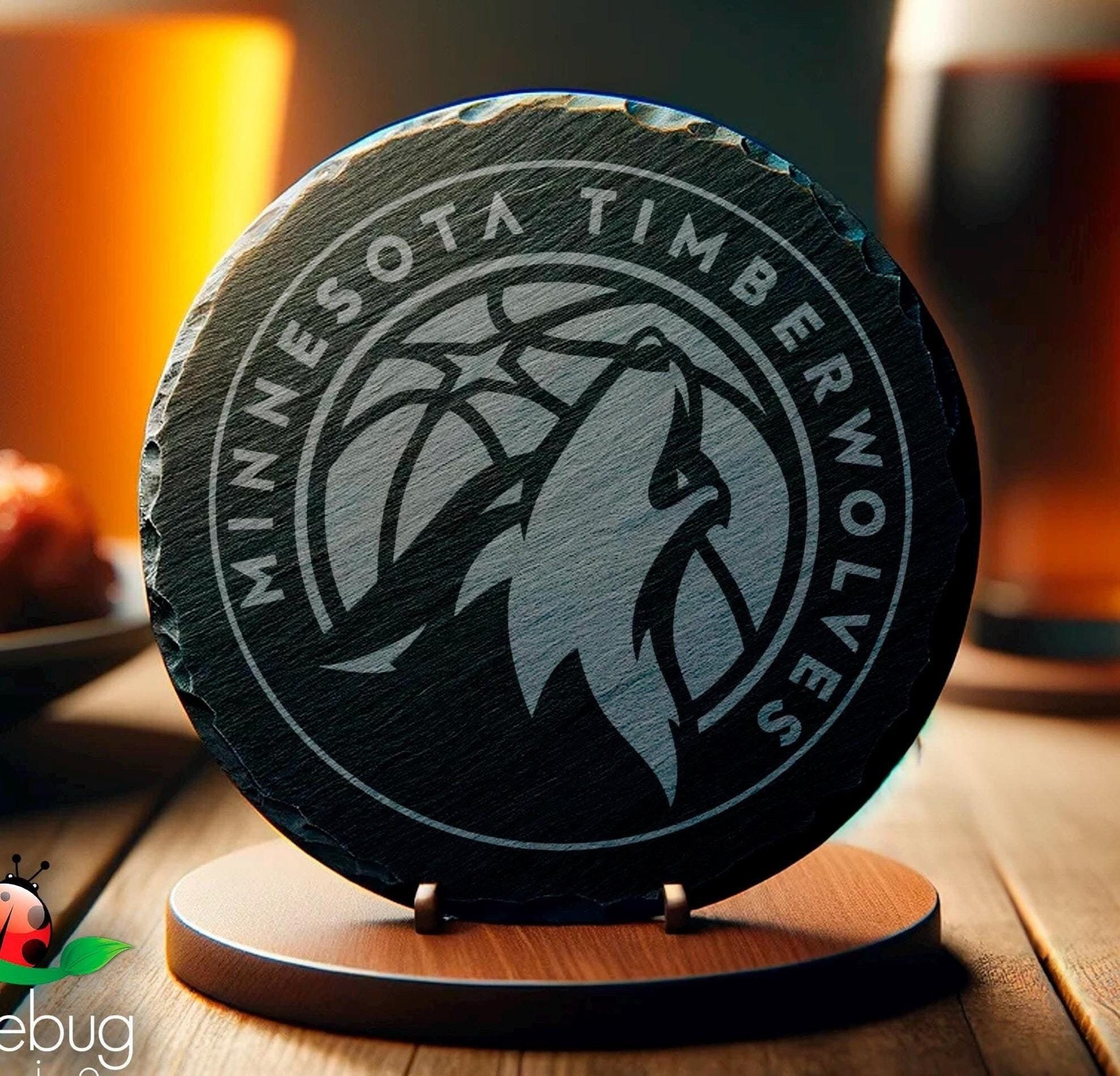 Minnesota Timberwolves Logo Coaster, NBA Fan Gift, Basketball Drink Coaster, Sports Decor, Timberwolves Merchandise, Unique Coaster