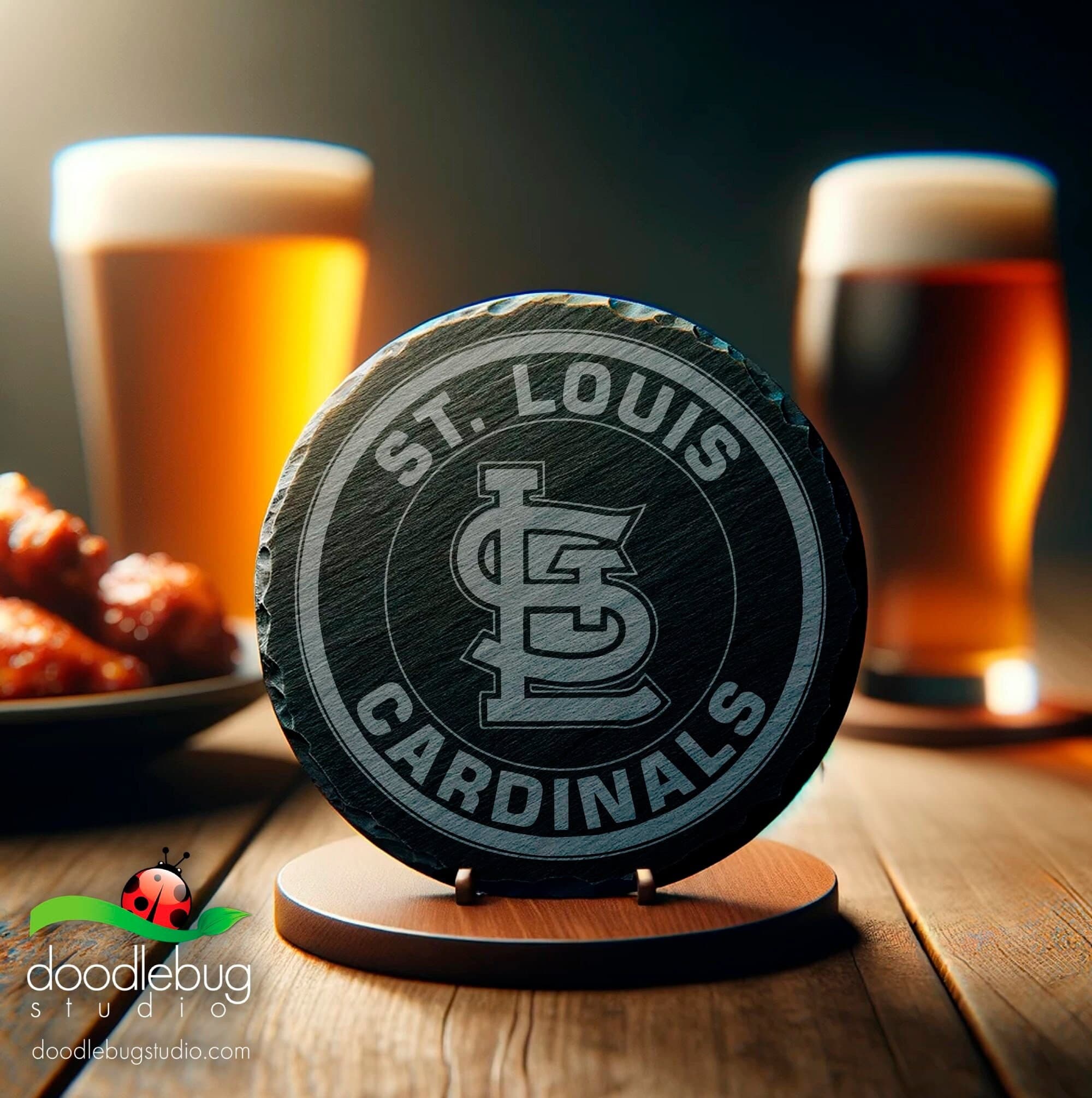 St. Louis C*rdinals Coaster, Baseball Sports Drinkware, Round Coaster, Game Day Decor, Fan Gift, Men's Gift, Man Cave, Christmas