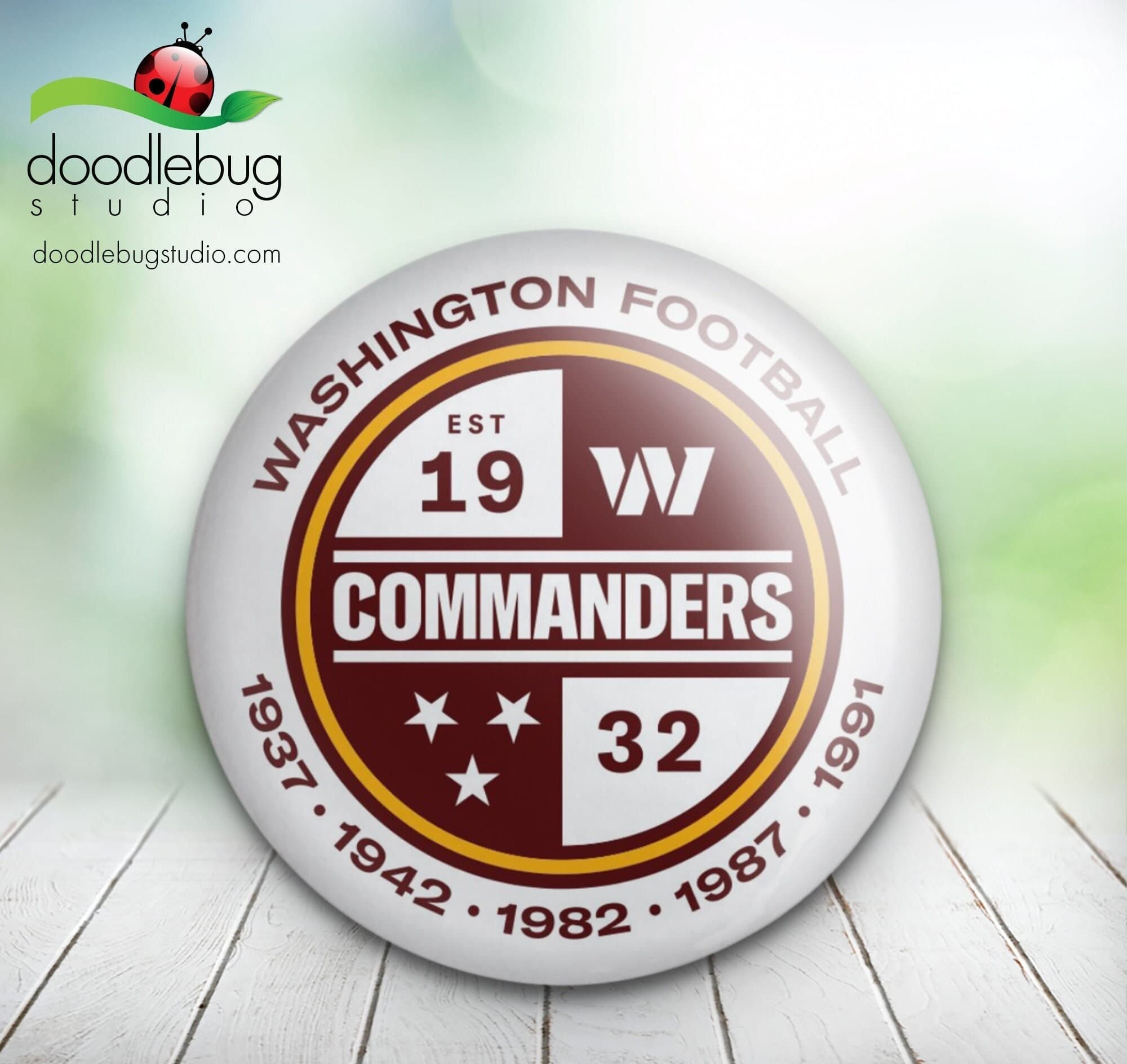 Washington Commanders Crest Logo Button Pin, NFL Football Gift