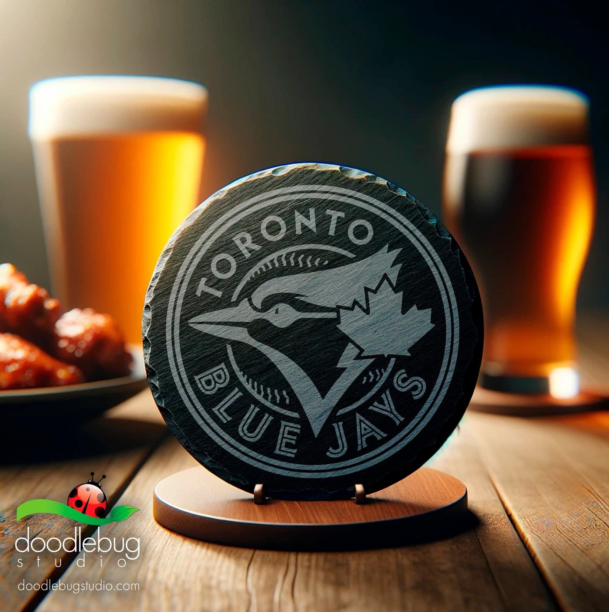 Toronto Blu3 Jays Coaster, Baseball Sports Drinkware, 4" Round Coaster, Game Day Decor, Fan Gift, Men's Gift, Father's Day, Man Cave