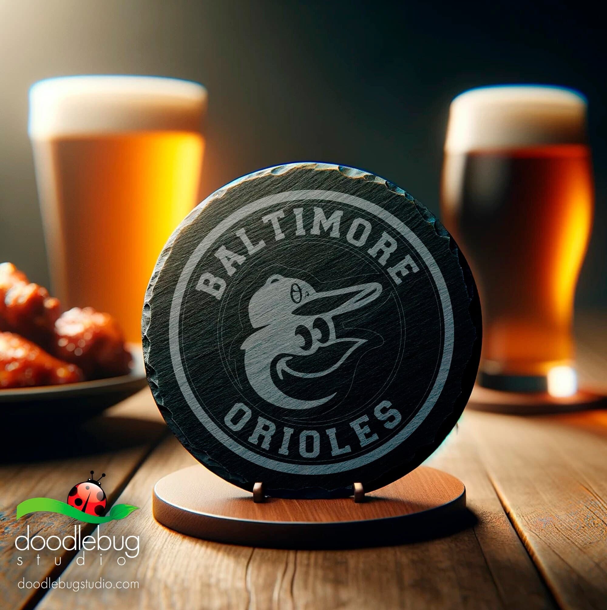 Baltimore Orioles Slate Coaster, Baseball Fan Gift, Game Day Decor