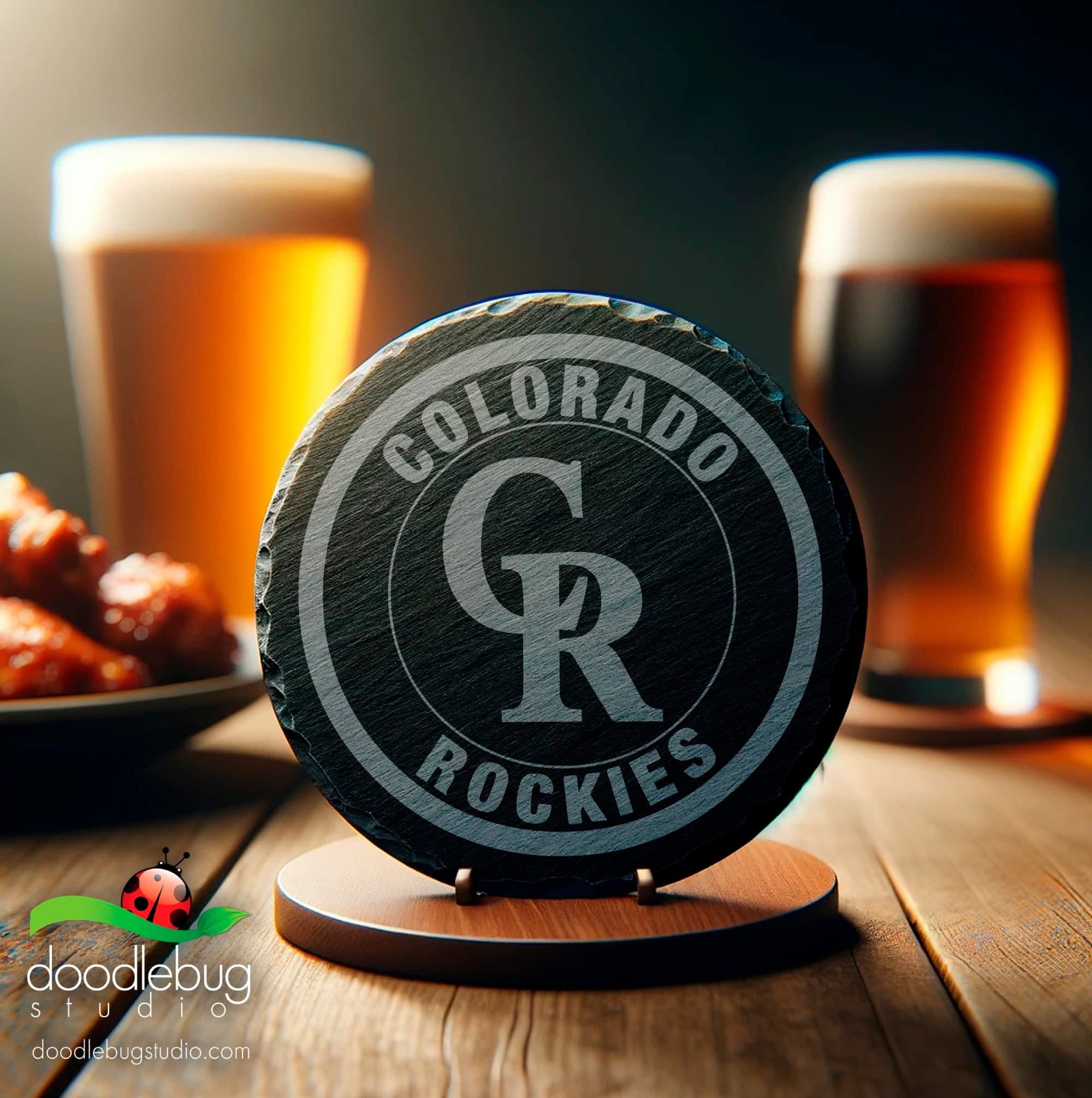 Colorado Rockies Slate Coaster, Baseball Fan Gift