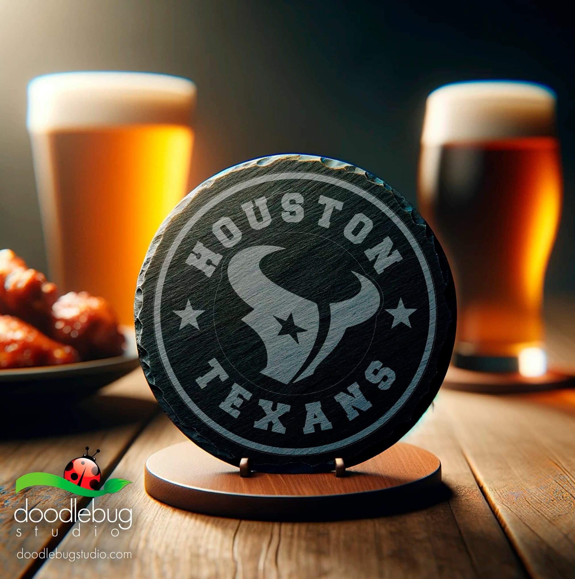 Engraved Slate Houston Texans Coaster, Football Fan Gift