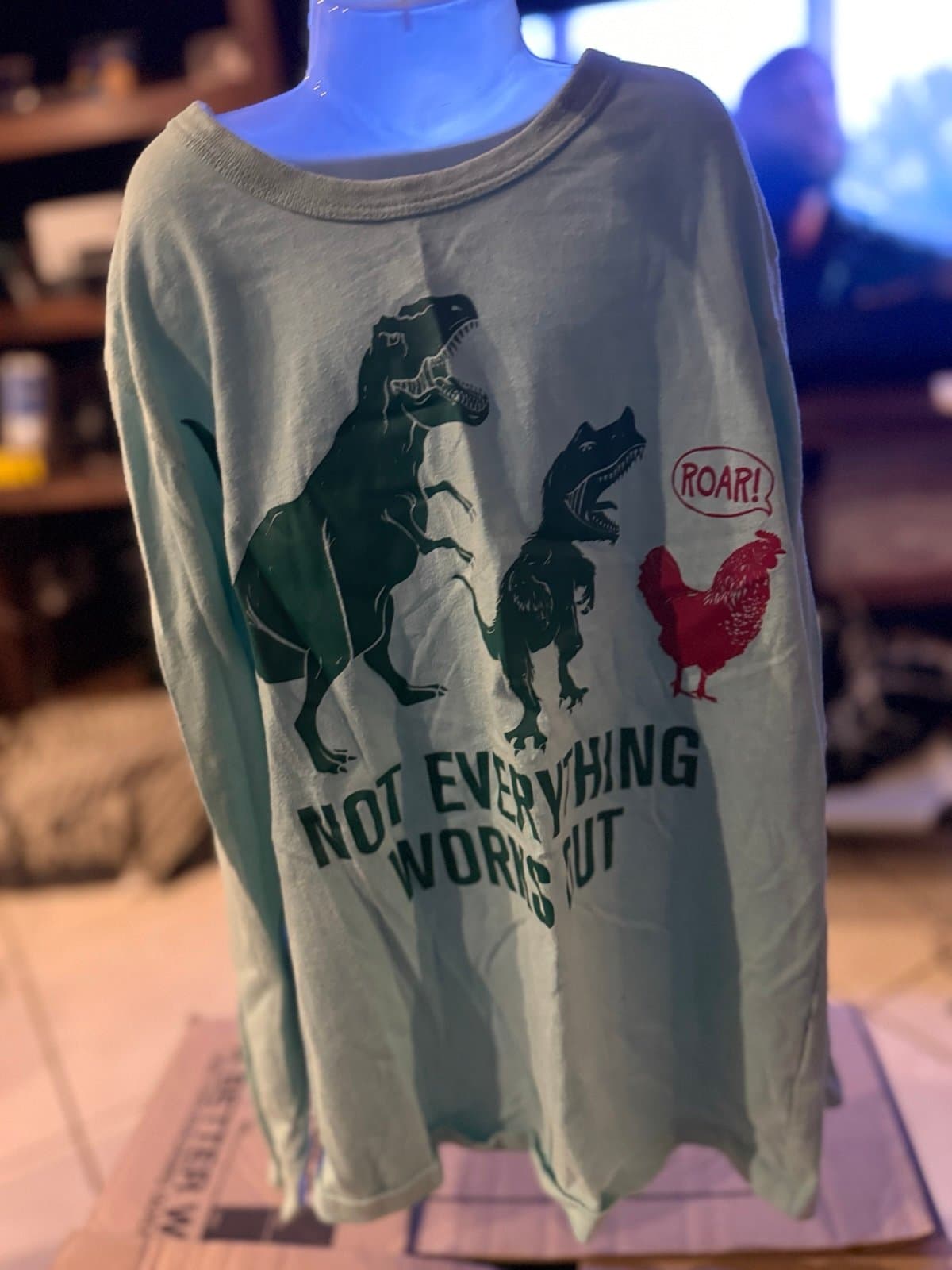 The Children's Place Dinosaur Chicken Long Sleeve Tee M (7/8)