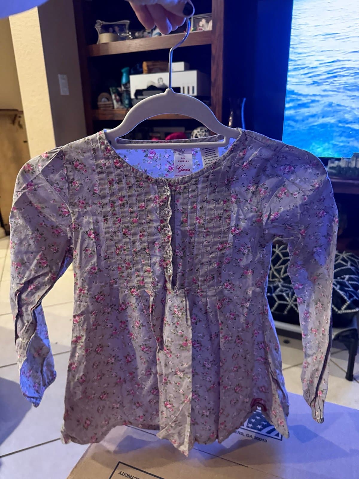Guess Girls Floral Blouse Size S(7/8)