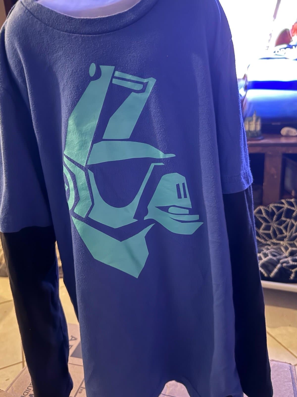 Fortnite long sleeve shirt LG 10/12 blue black