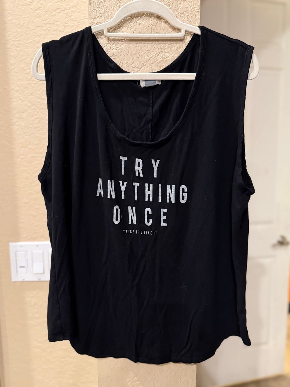 Old Navy Black Try Anything Once Tank Top XXL