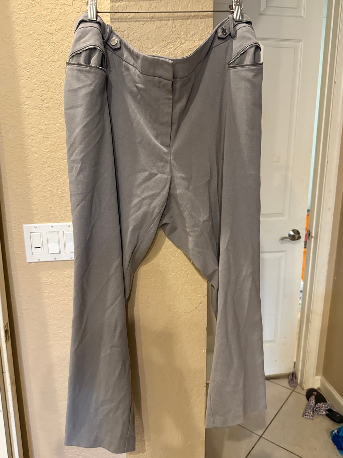 Calvin Klein Gray Pants 20W with Zippers