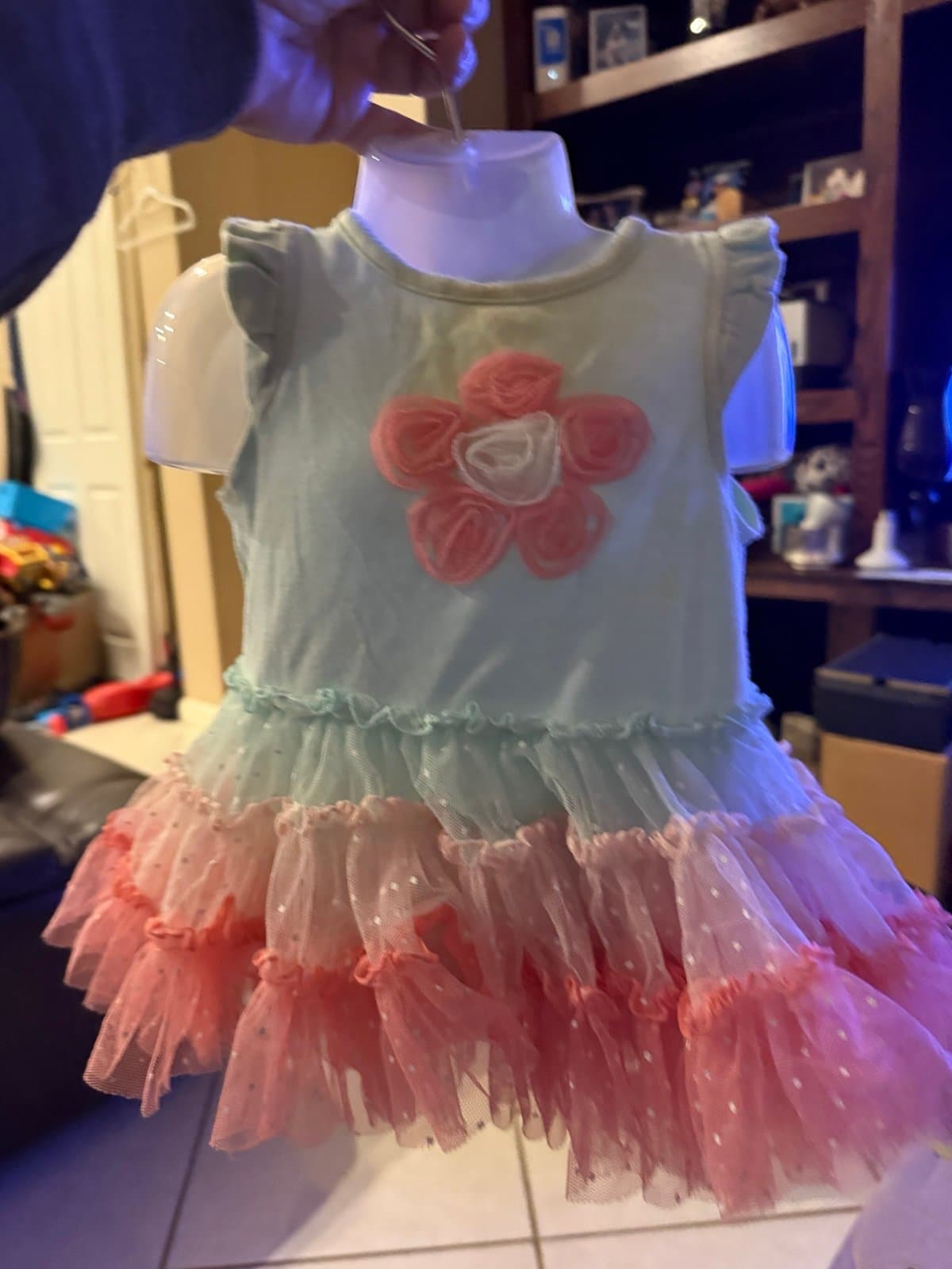 Mini Muffin Baby Girl Blue Pink Tulle Tutu Dress 3-6 Months
