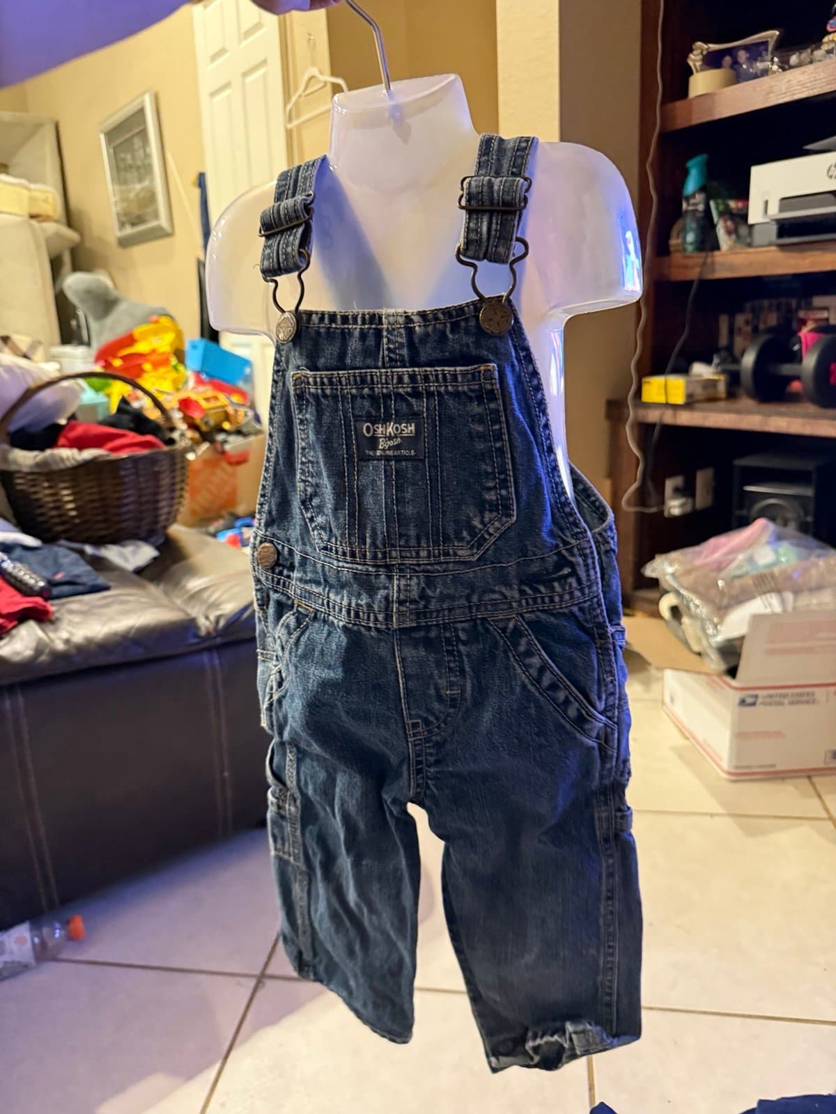 OshKosh B'gosh Denim Overalls 18 Months