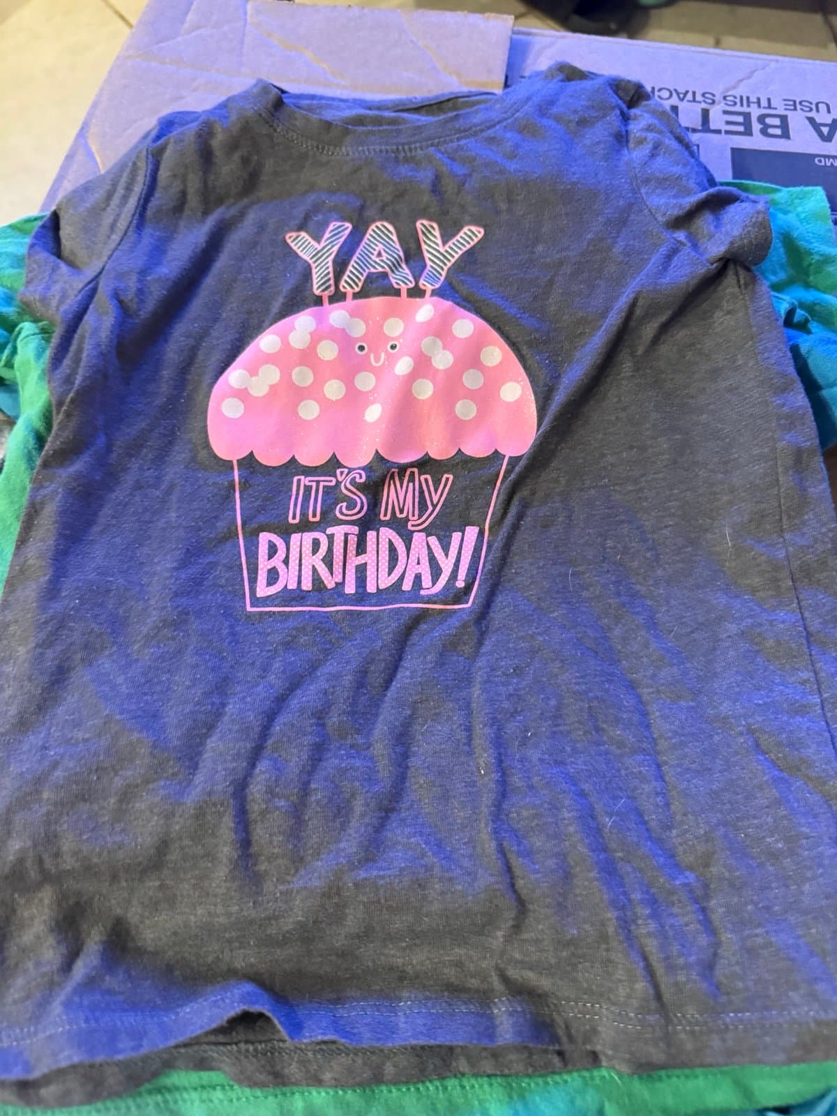 Cat & Jack 5T Birthday Cupcake T-shirt