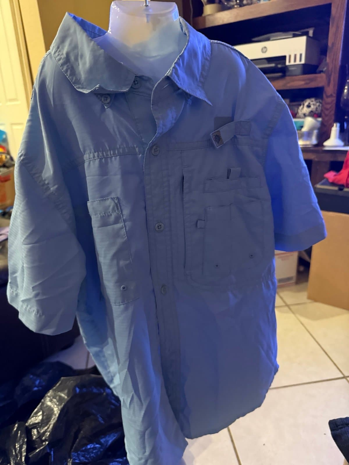 Reel Legends Light Blue Fishing Shirt - Size M