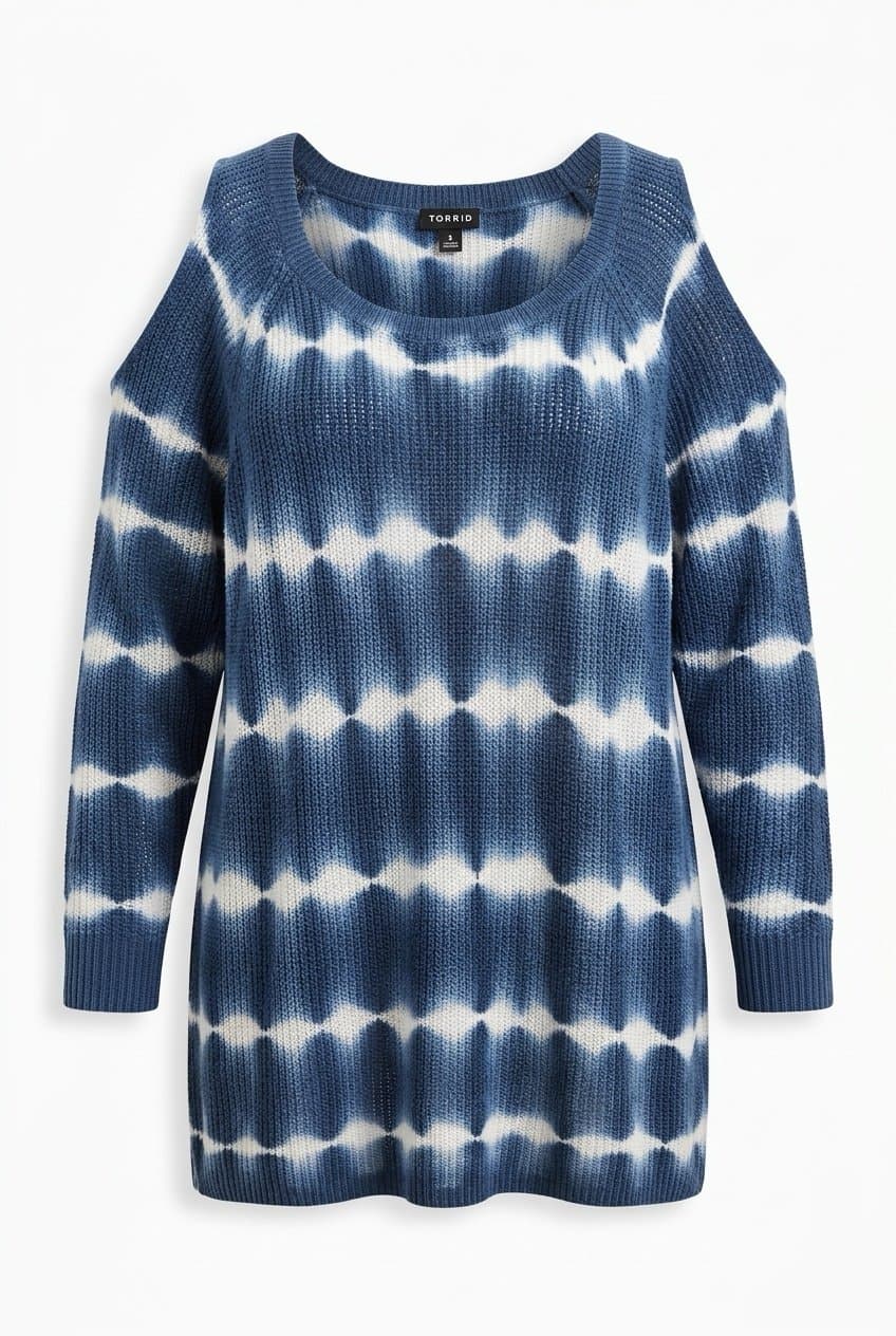 Torrid Tie-Dye Cold Shoulder Knit Sweater Size 5