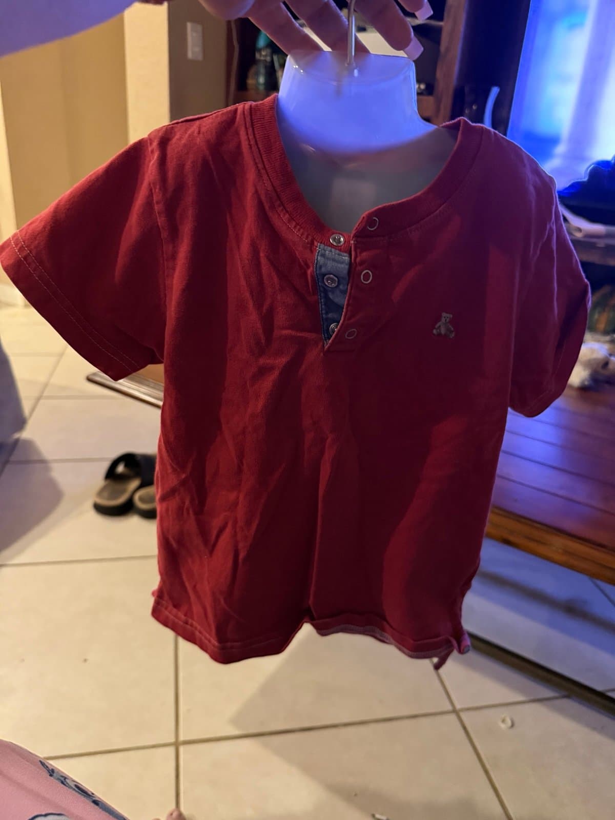 GAP Red Cotton Henley T-shirt