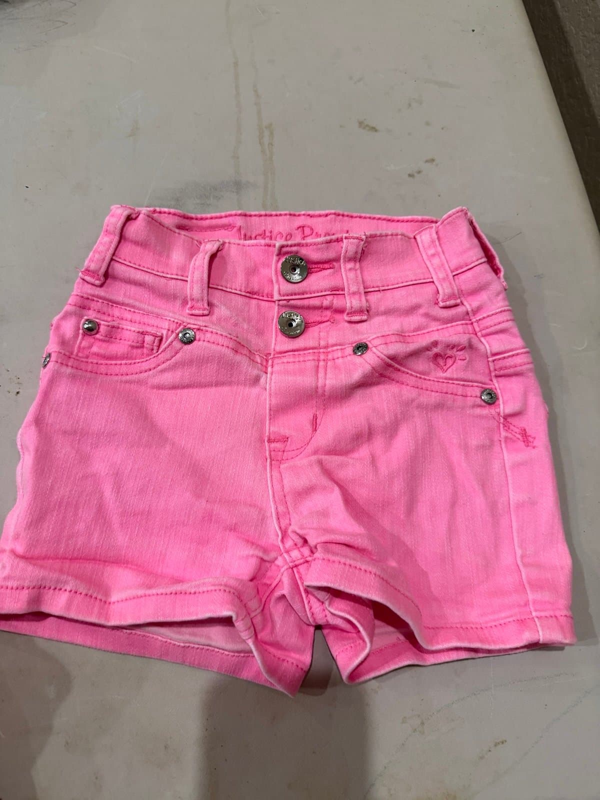 Justice Premium Pink Denim Shorts Size 8S