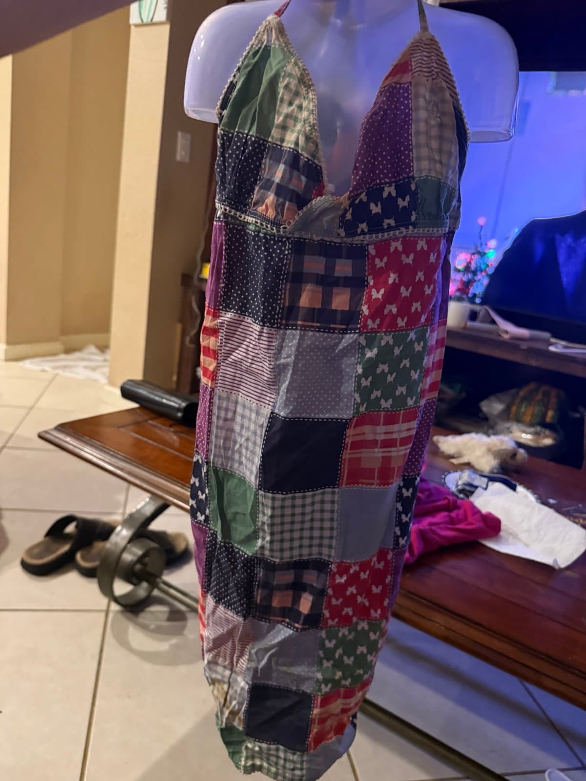 PERSONAL IDENTITY Patchwork Halter Dress S/C