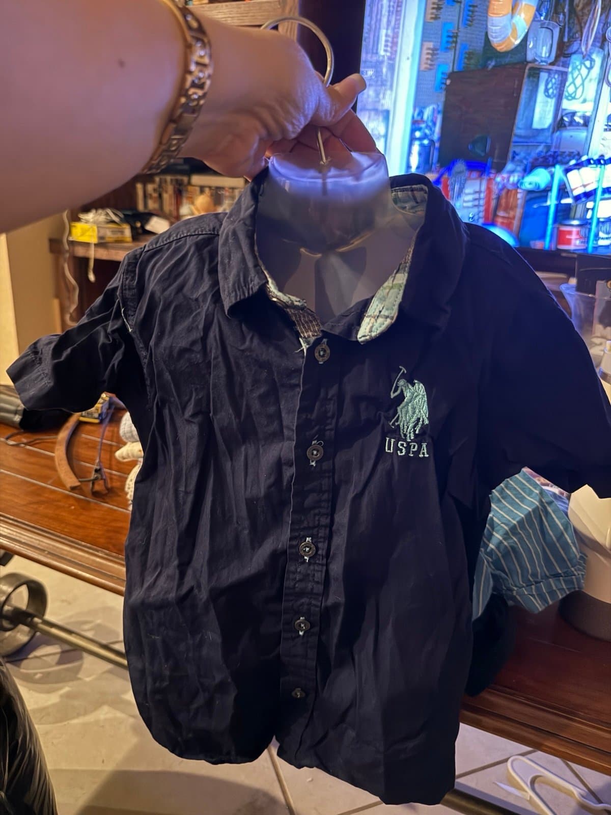U.S. Polo Assn. Navy Blue 4T Short Sleeve Button Up Shirt