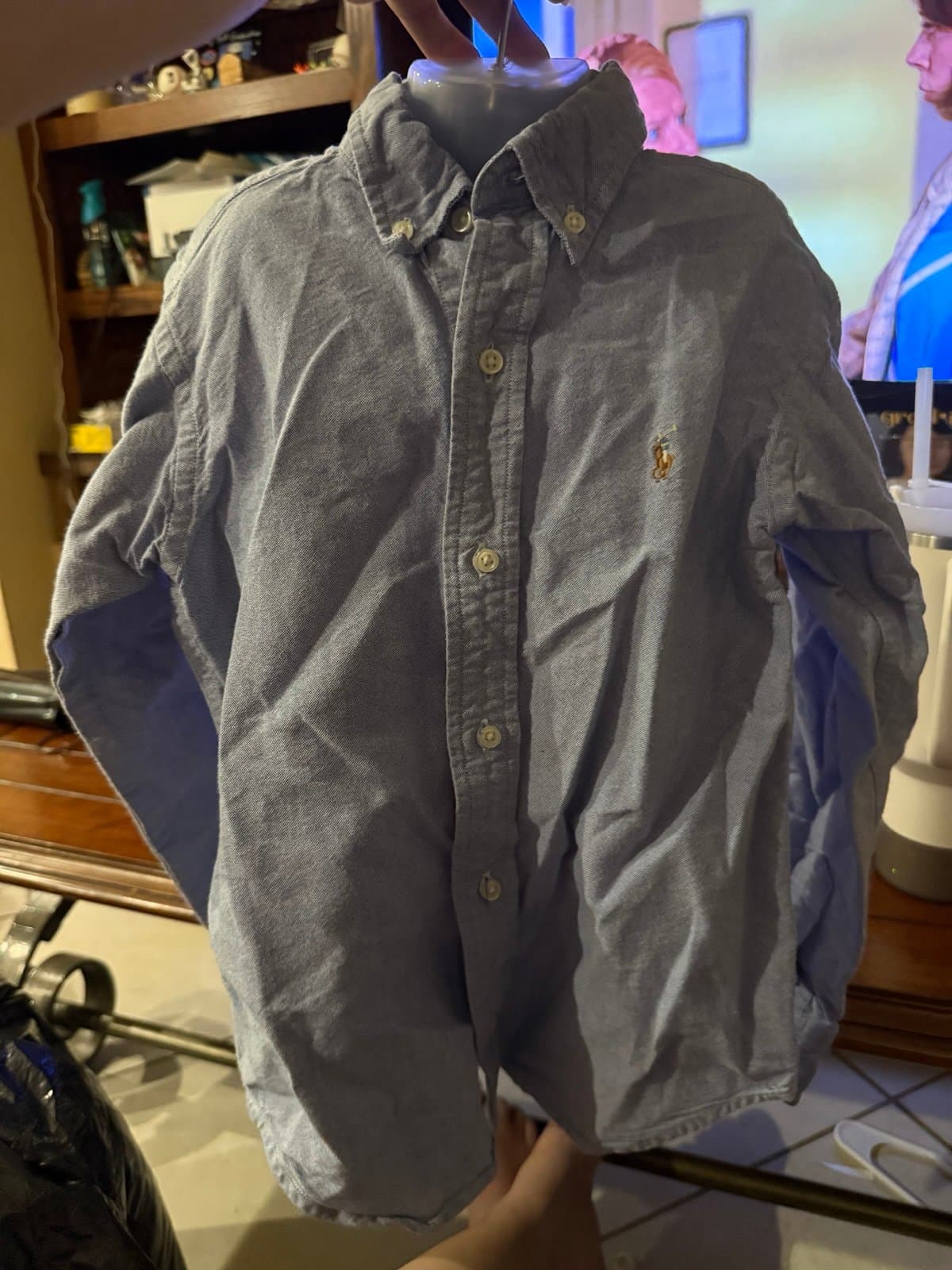 Ralph Lauren Light Blue Long-Sleeve Button-Down Shirt Size 6