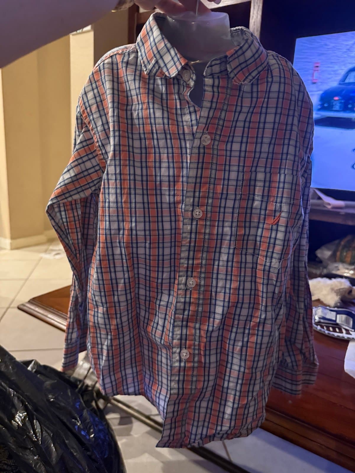 Nautica Plaid Button Up Shirt XL