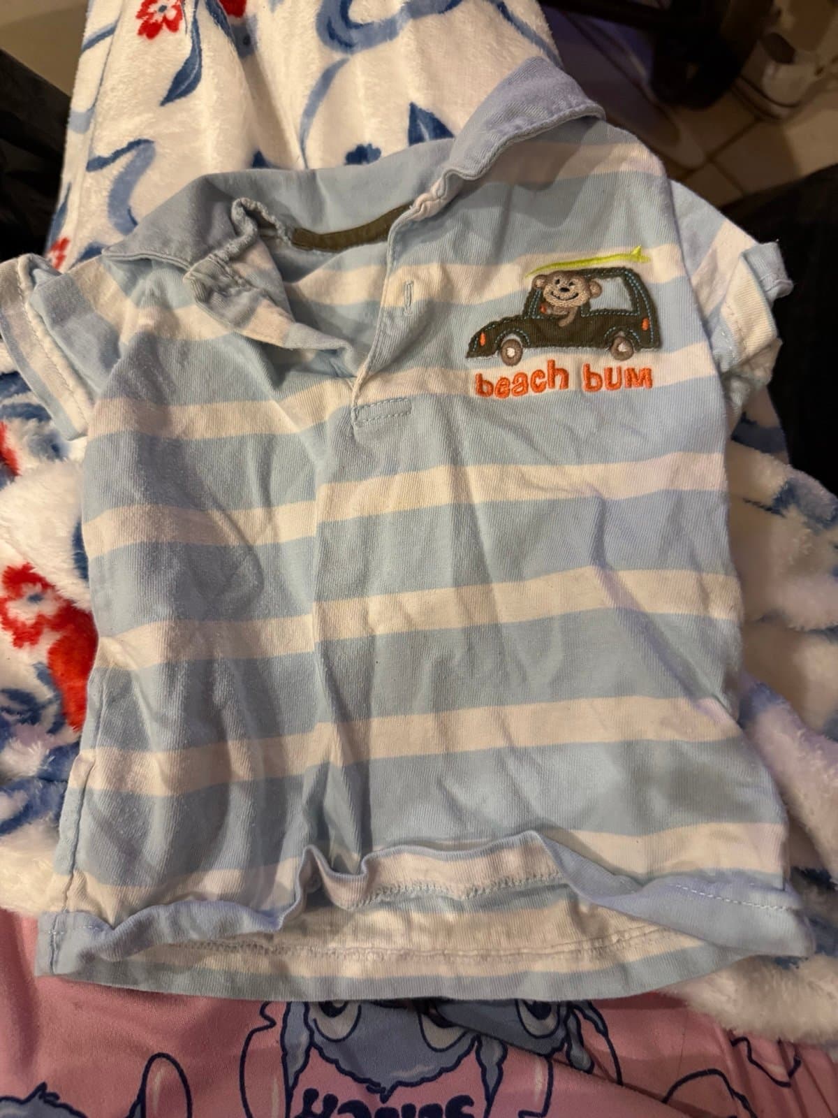 Just One You Carter's Baby Polo Shirt 9M Monkey Beach Bum