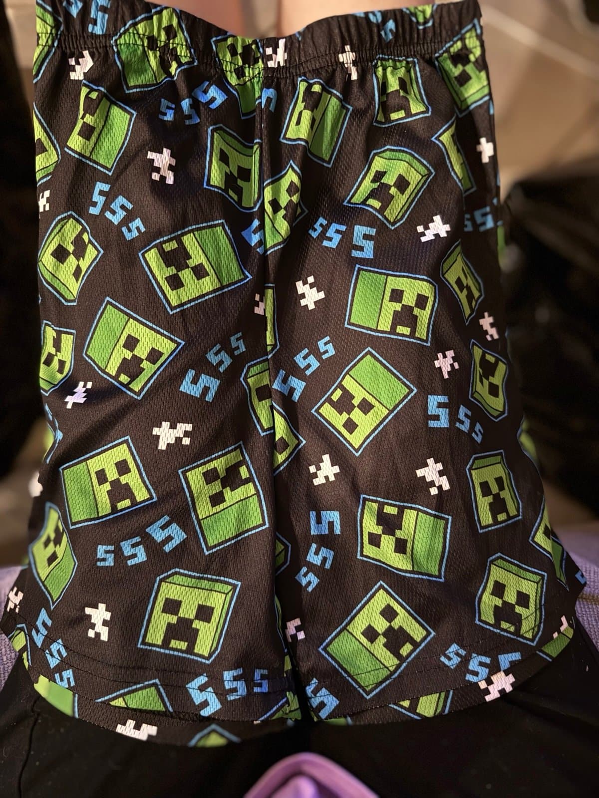 Minecraft Creeper pajama shorts size 8