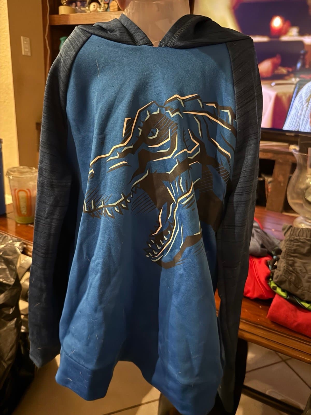 Jumping Beans blue dinosaur hoodie size 8
