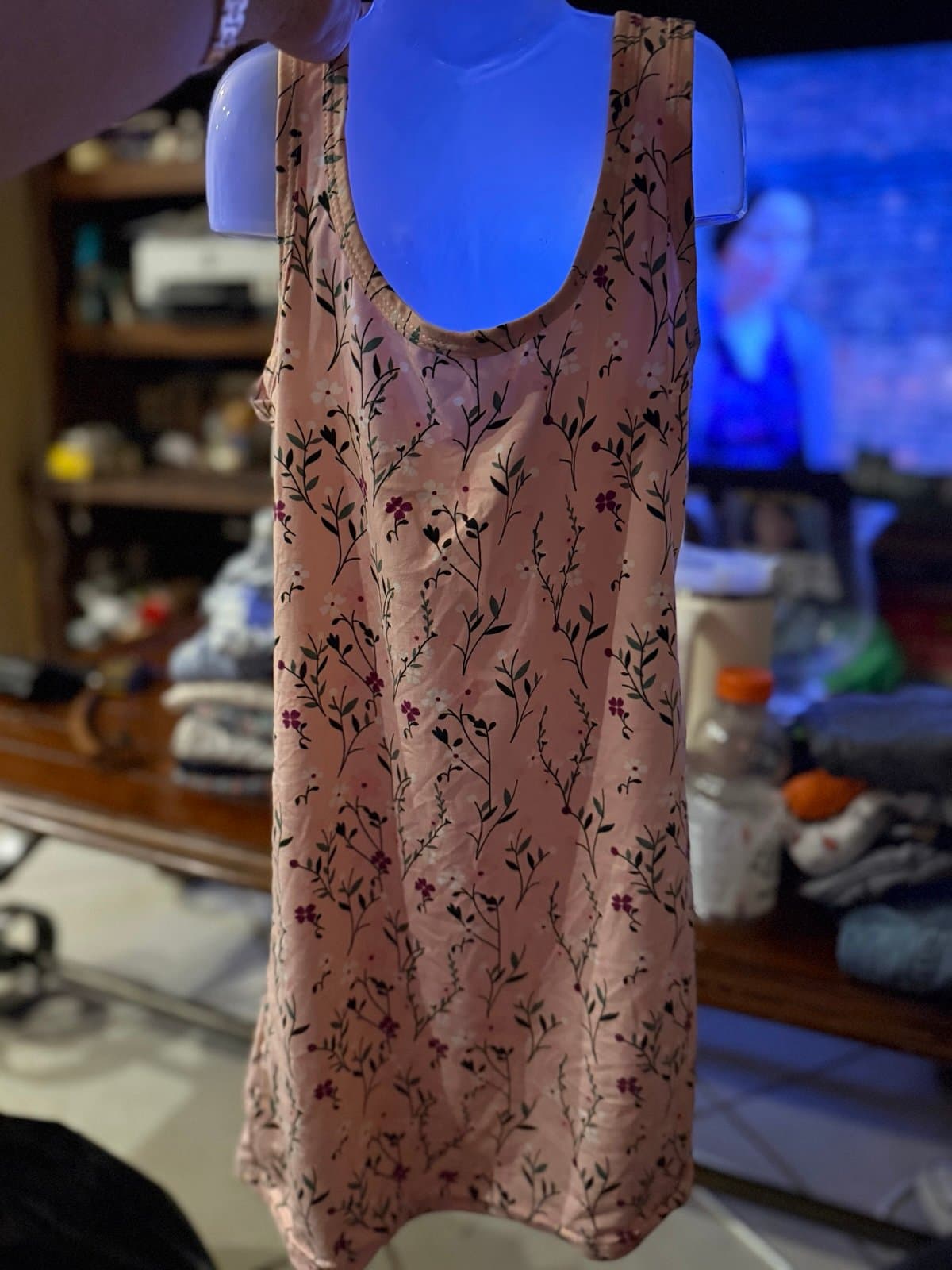 Emme Jordan pink floral sleeveless top S
