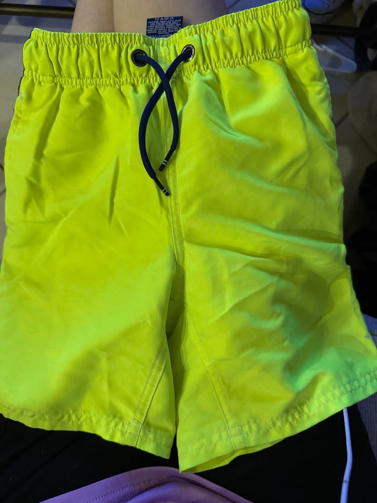 Nautica Boys Neon Yellow Swim Shorts Size S (8)