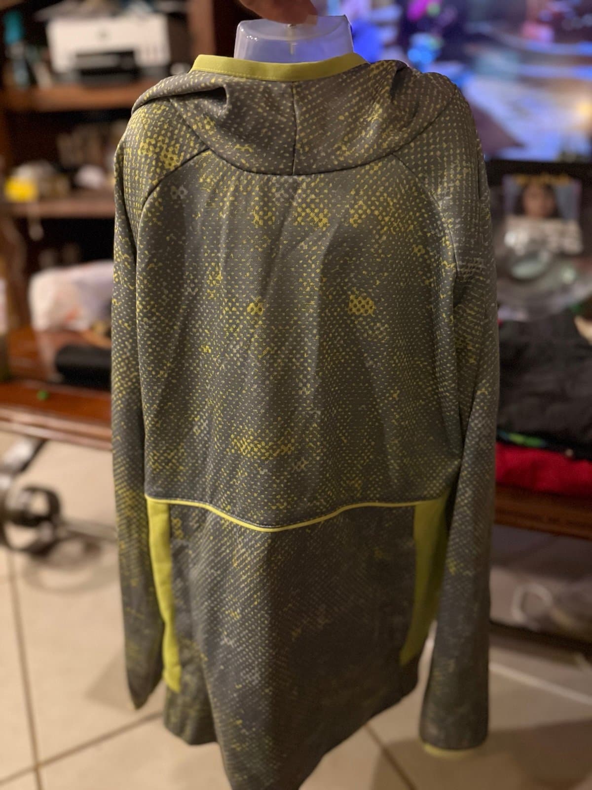 Tek Gear Hoodie Grey Lime Green M (10/12)