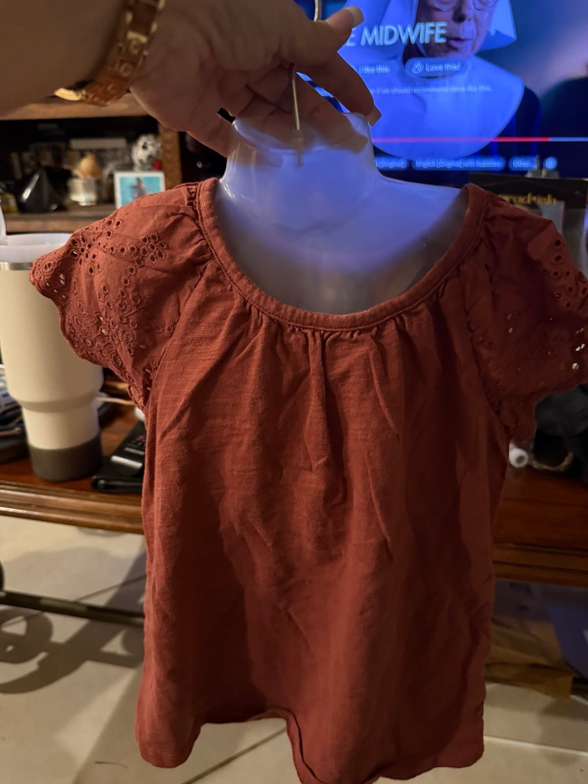 OshKosh B'gosh Rust Eyelet Sleeve Top 6/6X