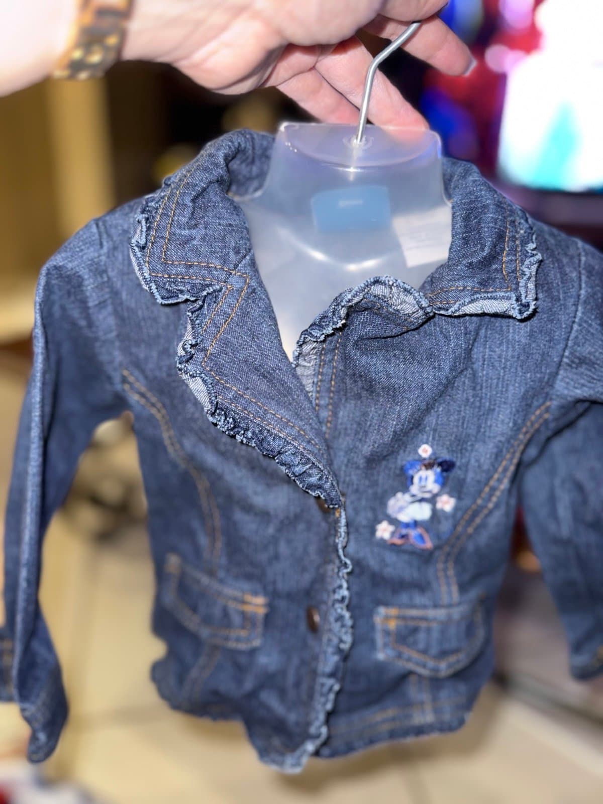 Original Mickey By Disney 18 Months Minnie Mouse Embroidered Ruffled Denim Jacke